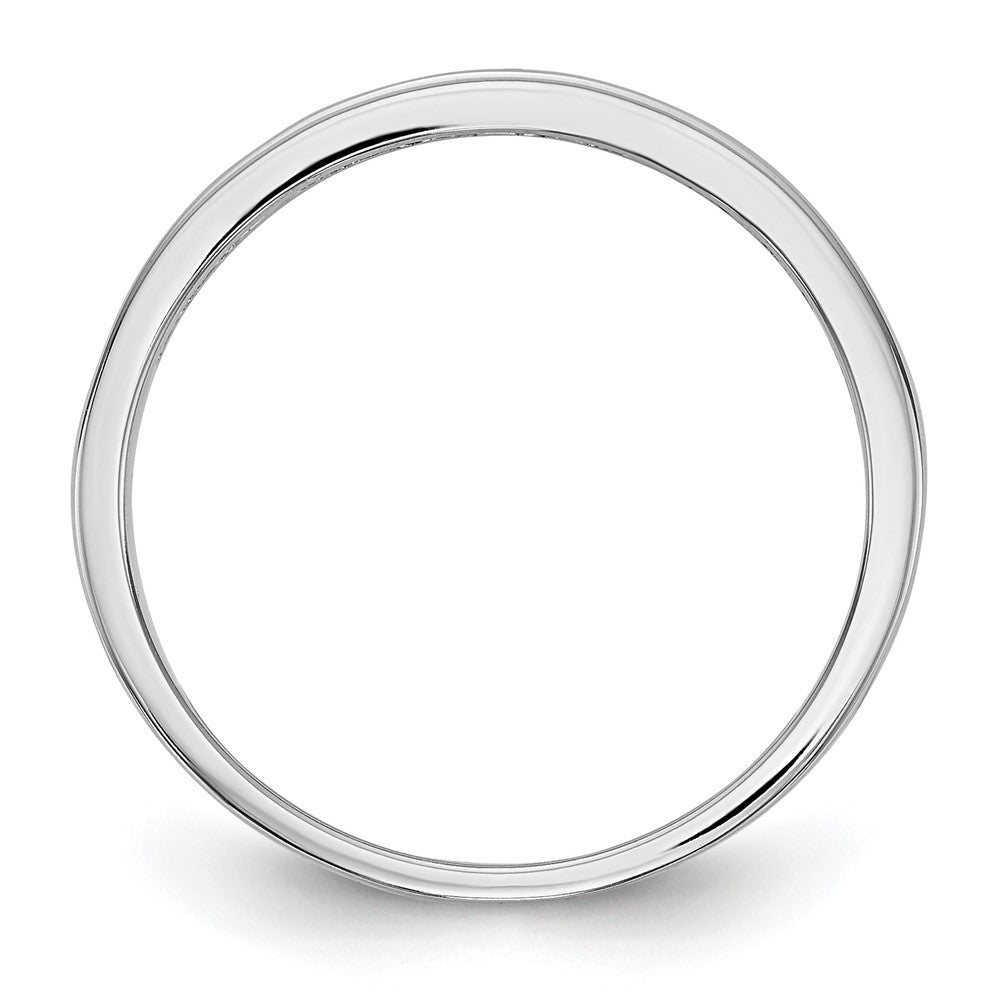 14K Weißgold 1/4 Karat Blau Diamant Komplett Kanalfassung Ring