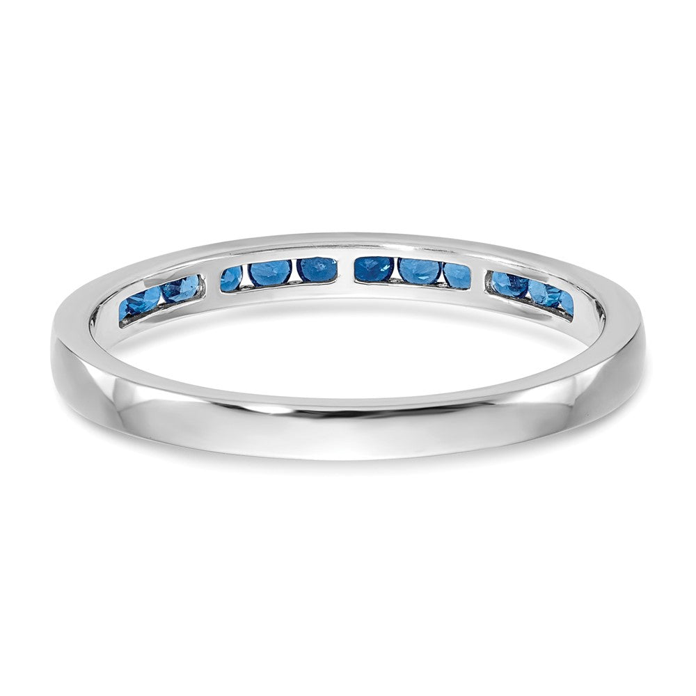 14K Weißgold 1/4 Karat Blau Diamant Komplett Kanalfassung Ring