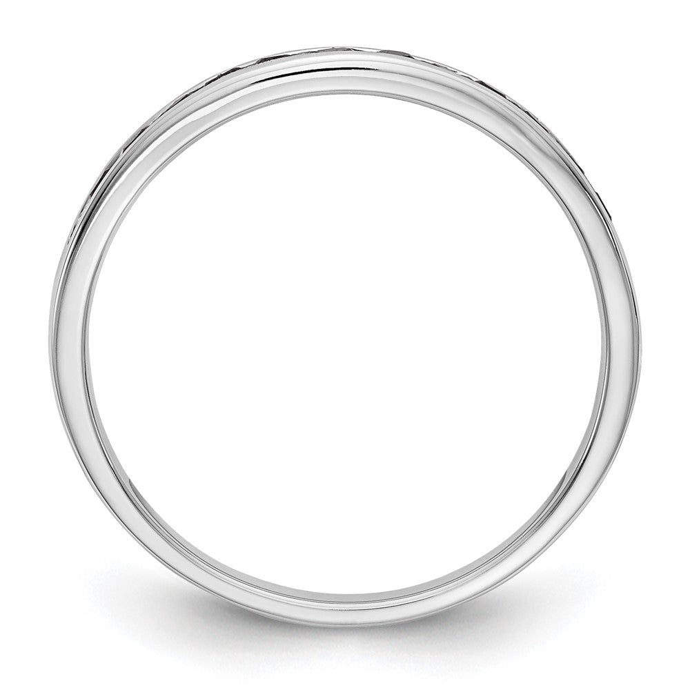 14K Weißgold Herren-Ehering mit schwarzen natürlichen Diamanten, 0,24 ct Gesamtgewicht