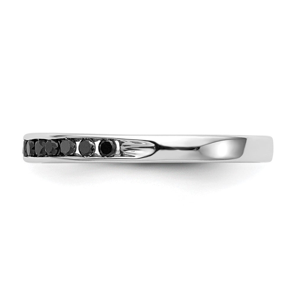 14K Weißgold Herren-Ehering mit schwarzen natürlichen Diamanten, 0,24 ct Gesamtgewicht