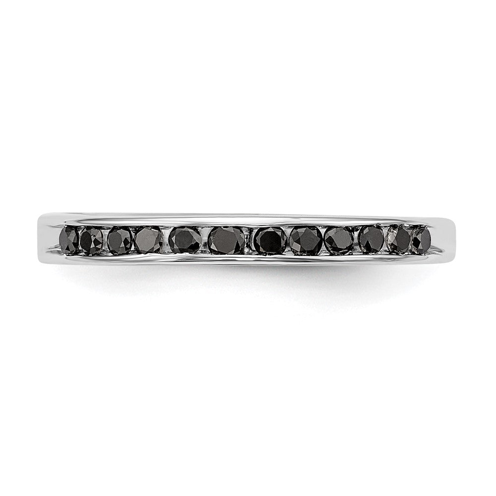 14K Weißgold Herren-Ehering mit schwarzen natürlichen Diamanten, 0,24 ct Gesamtgewicht