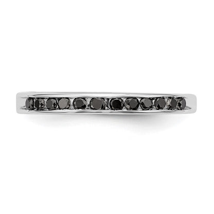 14K Weißgold Herren-Ehering mit schwarzen natürlichen Diamanten, 0,24 ct Gesamtgewicht