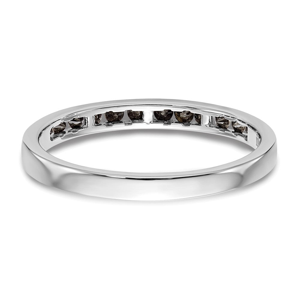 14K Weißgold Herren-Ehering mit schwarzen natürlichen Diamanten, 0,24 ct Gesamtgewicht