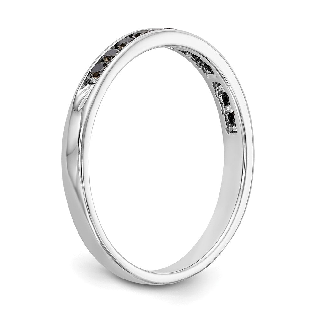 14K Weißgold Herren-Ehering mit schwarzen natürlichen Diamanten, 0,24 ct Gesamtgewicht