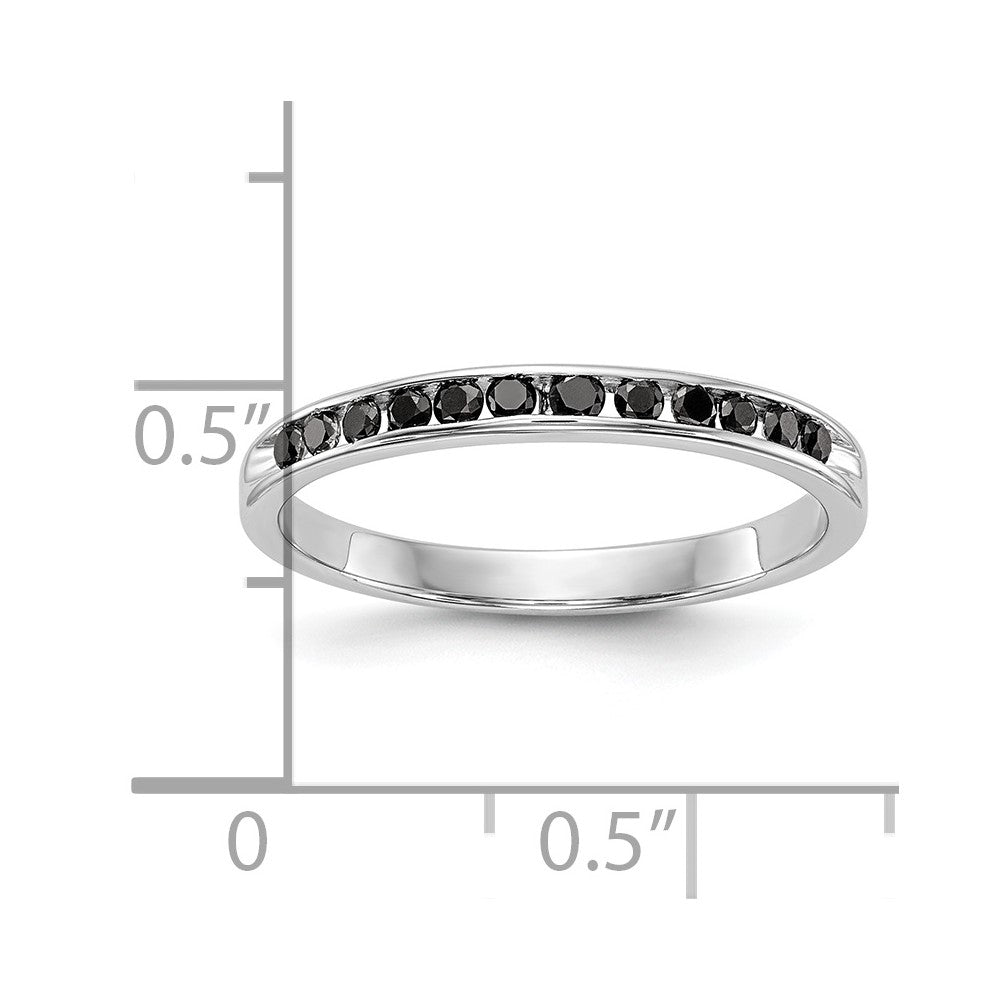 14K Weißgold Herren-Ehering mit schwarzen natürlichen Diamanten, 0,24 ct Gesamtgewicht