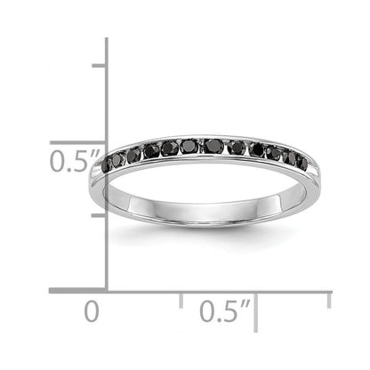 14K Weißgold Herren-Ehering mit schwarzen natürlichen Diamanten, 0,24 ct Gesamtgewicht