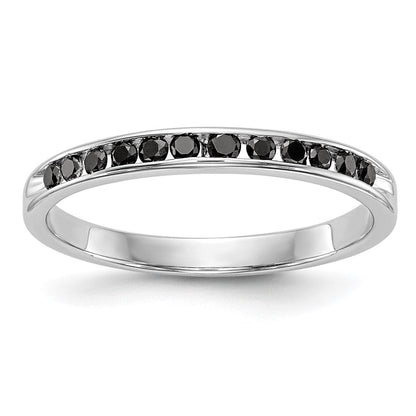14K Weißgold Herren-Ehering mit schwarzen natürlichen Diamanten, 0,24 ct Gesamtgewicht