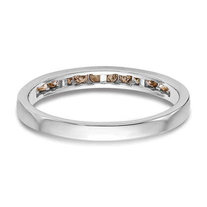 14K Weißgold Ring mit natürlichen Champagner-Diamanten