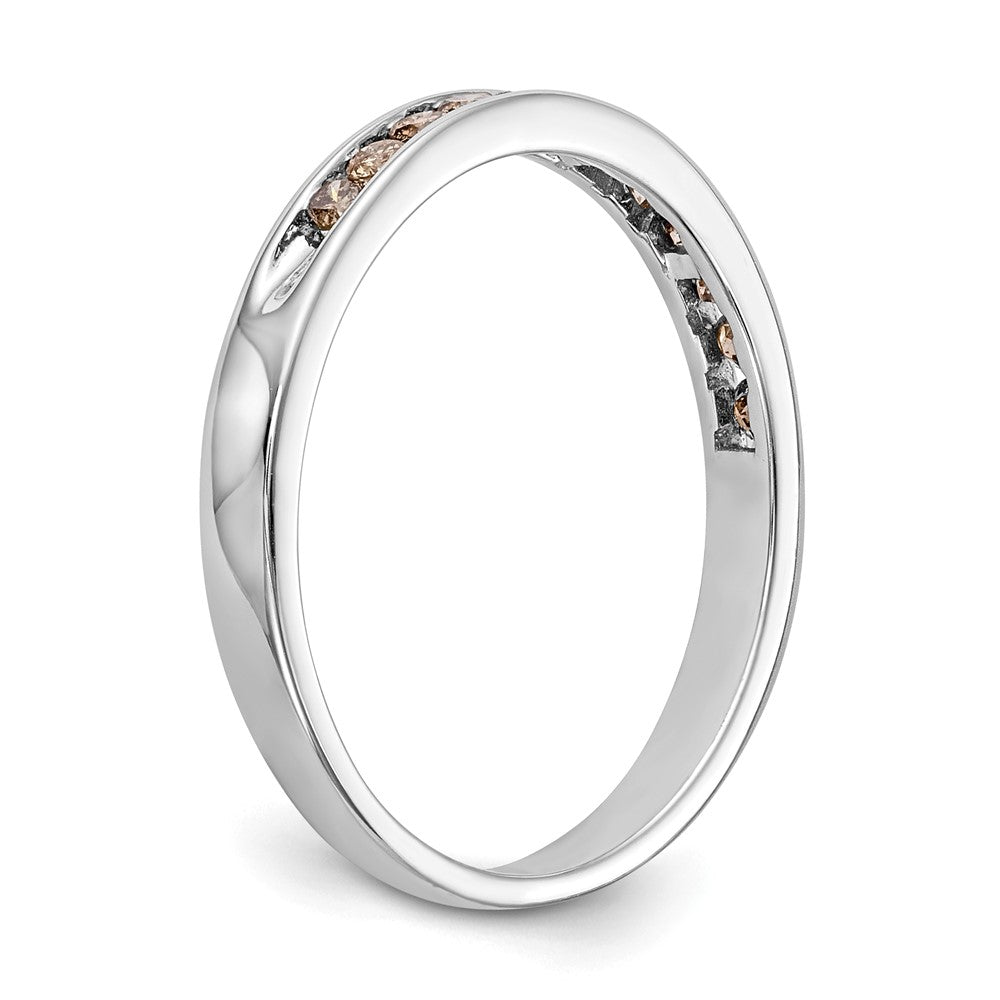 14K Weißgold Ring mit natürlichen Champagner-Diamanten