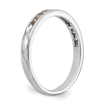 14K Weißgold Ring mit natürlichen Champagner-Diamanten