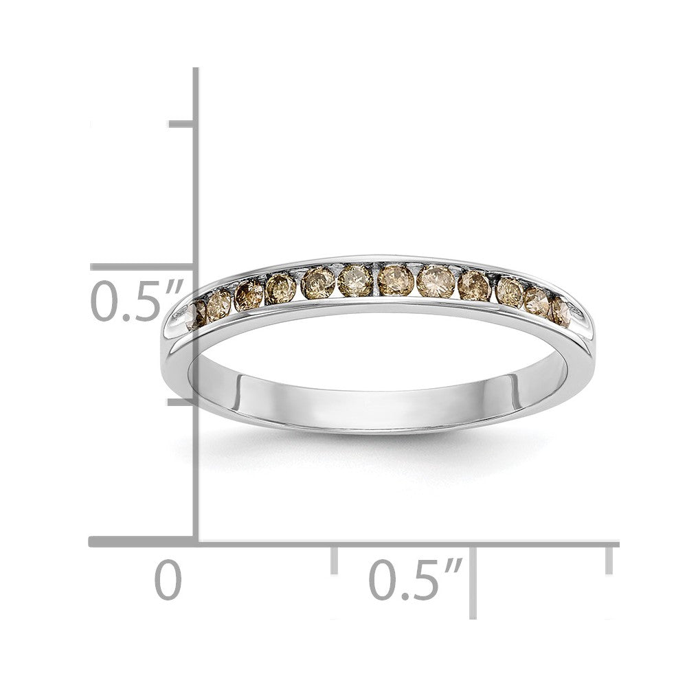 14K Weißgold Ring mit natürlichen Champagner-Diamanten