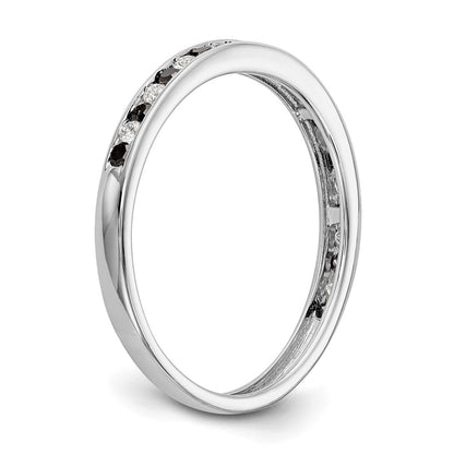 14K Weißgold Ring mit schwarzen und weißen natürlichen Diamanten