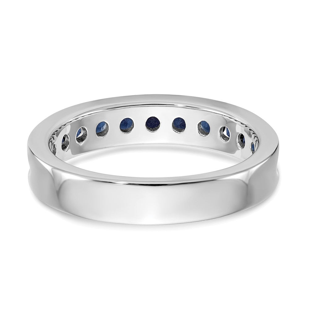 14K Weißgold 3/4 Karat Blau Diamant Komplett Kanalfassung Ring