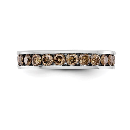 14K Weißgold Ehering mit natürlichen Champagner-Diamanten 0,715 ct