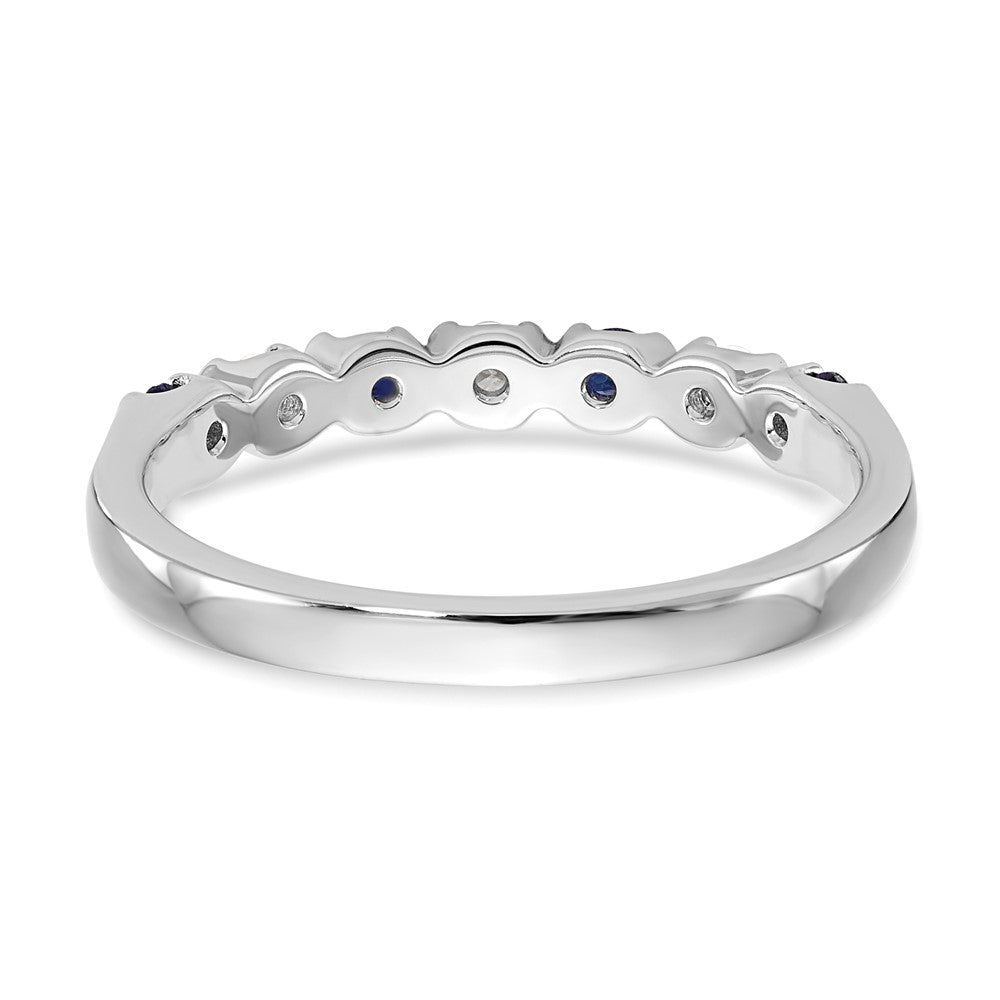 14K Weißgold Ring mit blauen und weißen Diamanten
