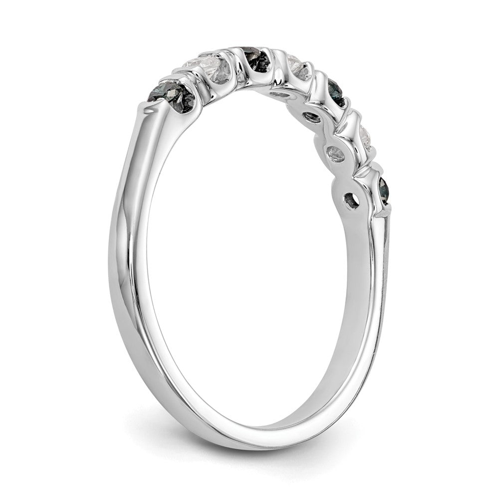 14K Weißgold Ring mit blauen und weißen Diamanten