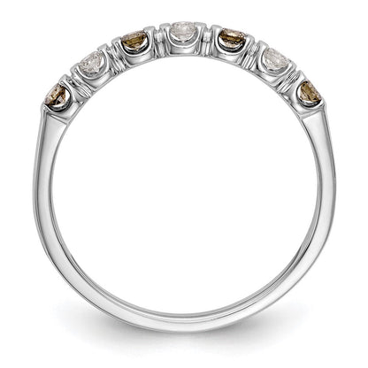 14K Weißgold Ring mit Champagner- und weißen Diamanten