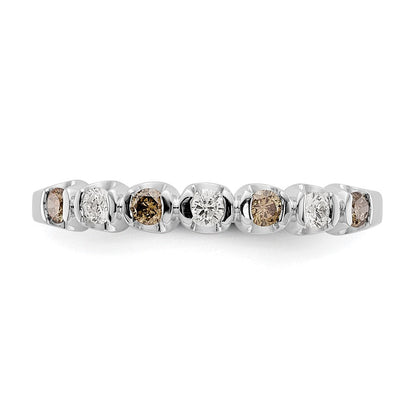 14K Weißgold Ring mit Champagner- und weißen Diamanten