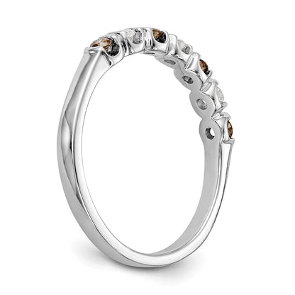 14K Weißgold Ring mit Champagner- und weißen Diamanten