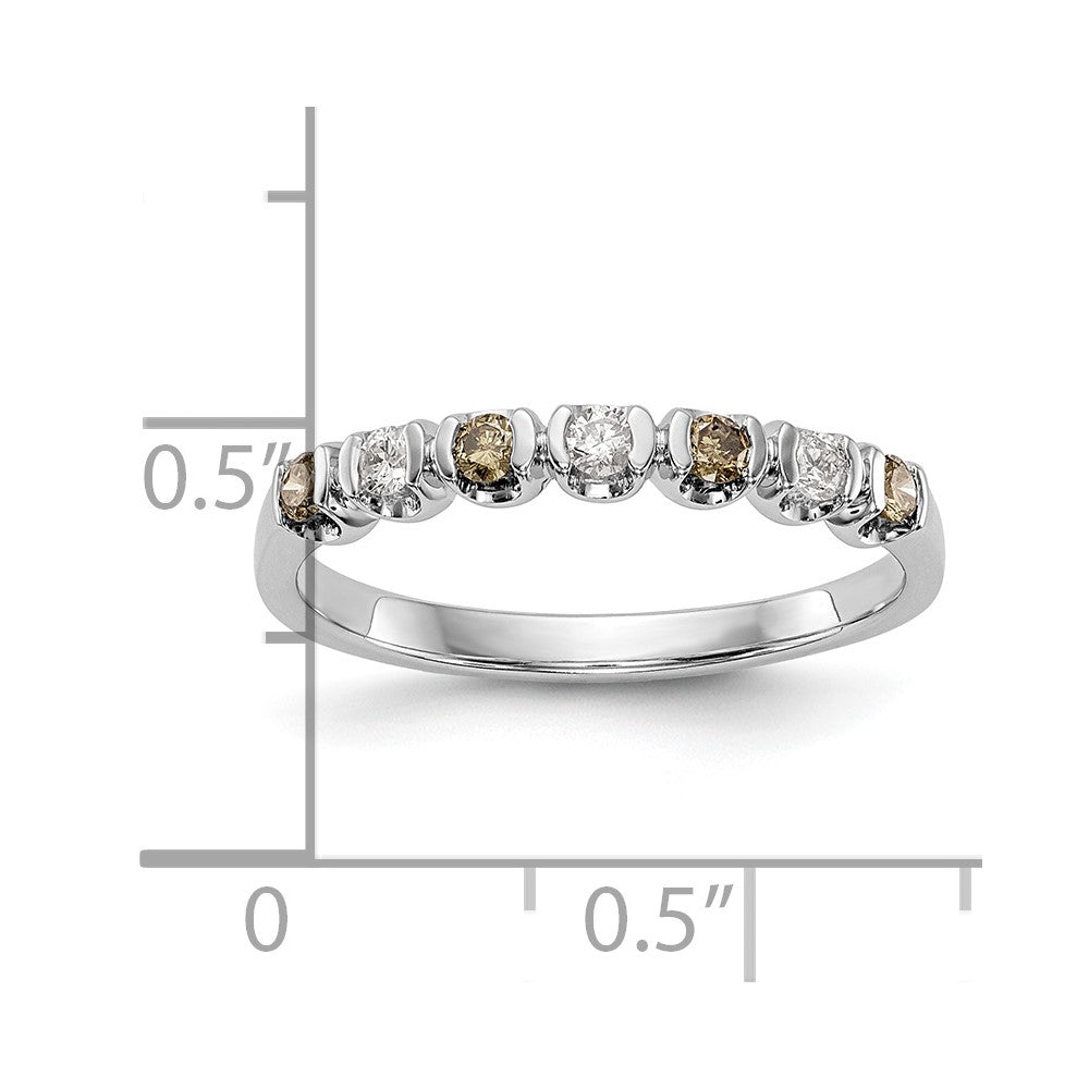 14K Weißgold Ring mit Champagner- und weißen Diamanten