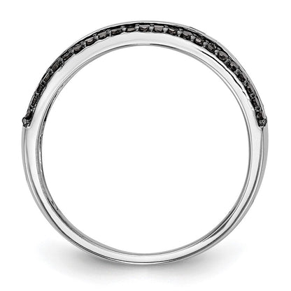 14K Weißgold Ring mit schwarzen und weißen natürlichen Diamanten