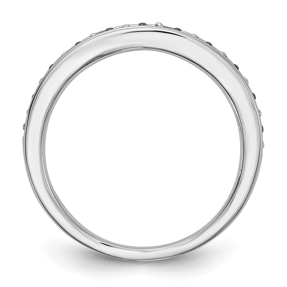 14K Weißgold Ring mit schwarzen und weißen natürlichen Diamanten