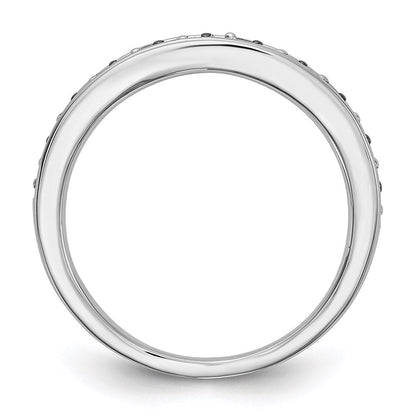 14K Weißgold Ring mit schwarzen und weißen natürlichen Diamanten
