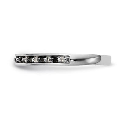 14K Weißgold Ring mit schwarzen und weißen natürlichen Diamanten