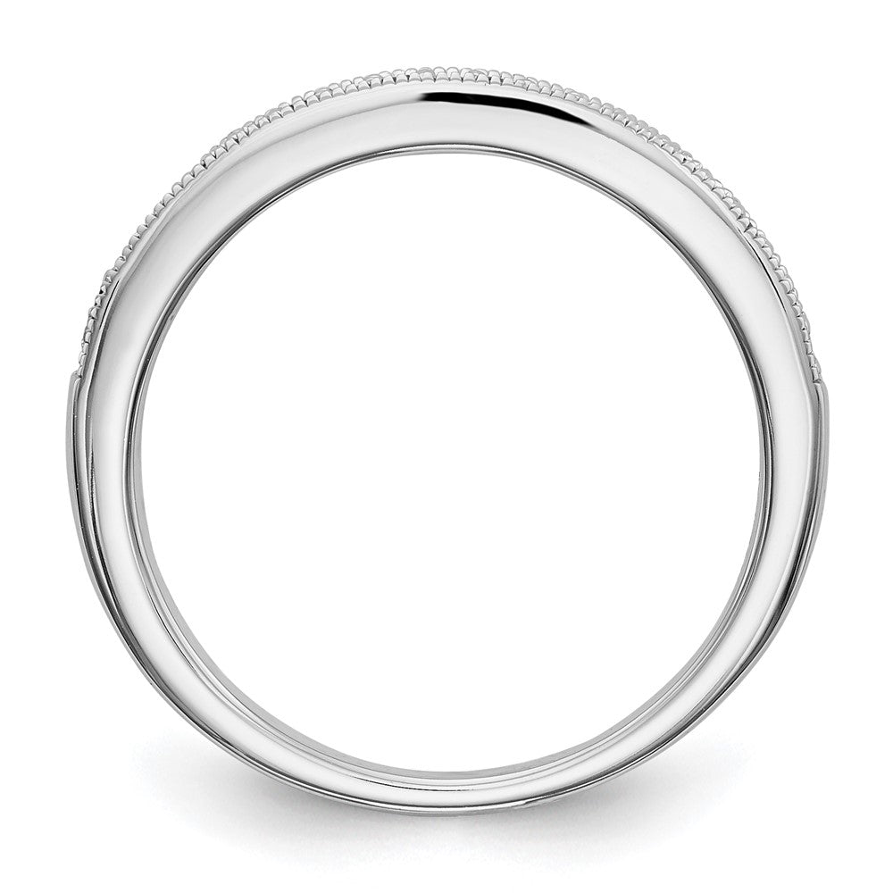 14K Weißgold Ehering mit natürlichen Diamanten und blauem Saphir