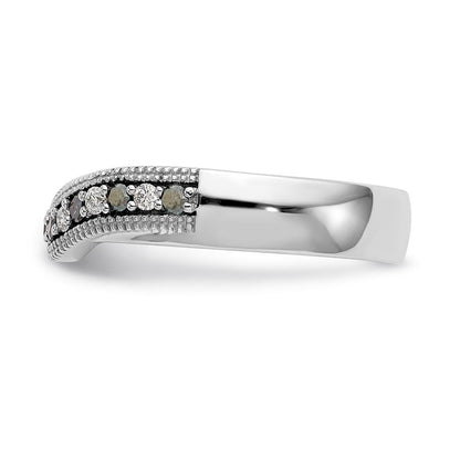 14K Weißgold Ehering mit blauen und weißen natürlichen Diamanten