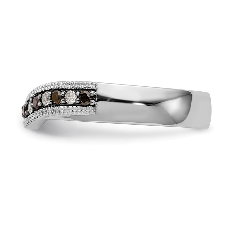 14K Weißgold Ehering mit schwarzen und weißen natürlichen Diamanten