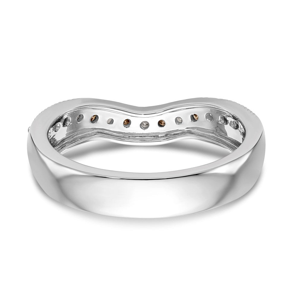14K Weißgold-Ring mit Champagner- und weißen natürlichen Diamanten