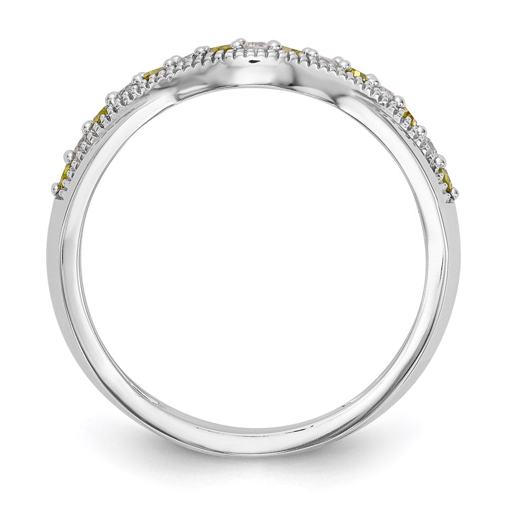 14K Weißgold Ehering mit gelben und weißen natürlichen Diamanten