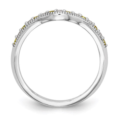 14K Weißgold Ehering mit gelben und weißen natürlichen Diamanten