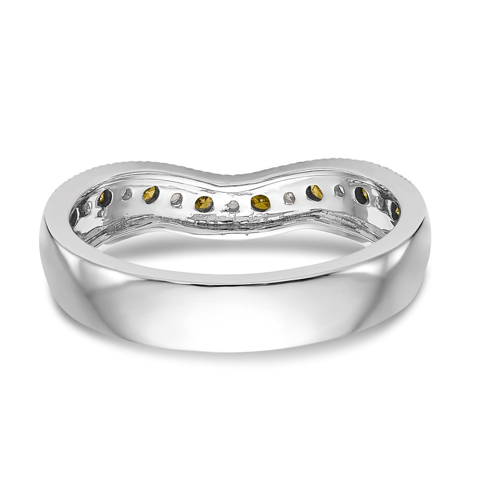 14K Weißgold Ehering mit gelben und weißen natürlichen Diamanten