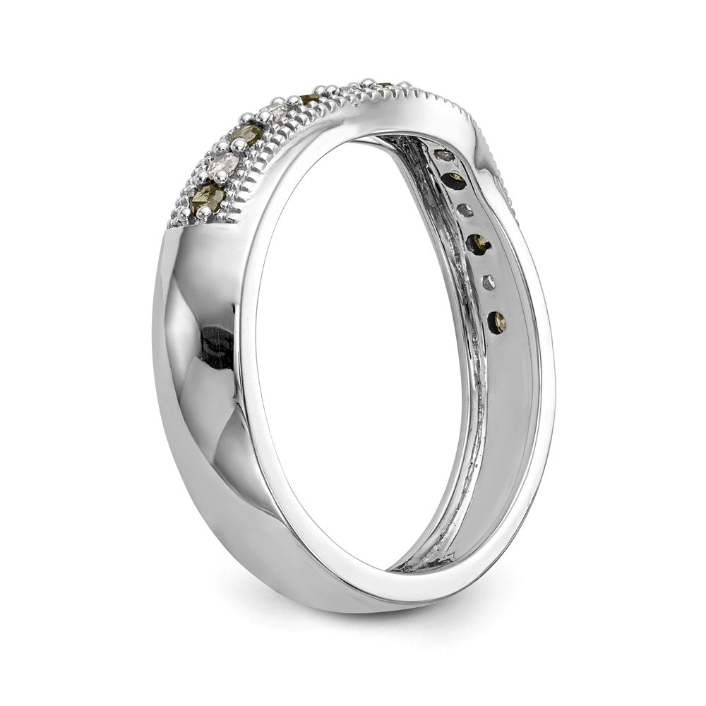 14K Weißgold Ehering mit gelben und weißen natürlichen Diamanten