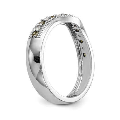 14K Weißgold Ehering mit gelben und weißen natürlichen Diamanten