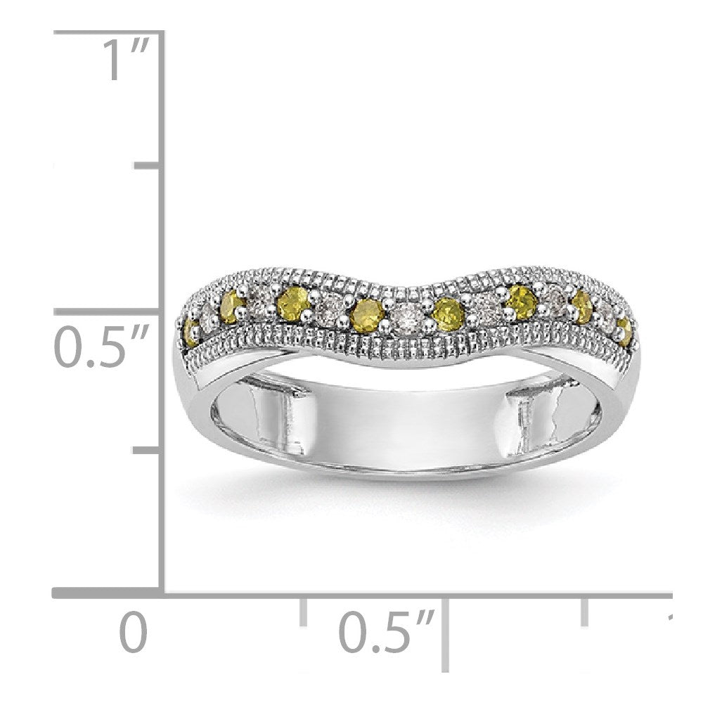 14K Weißgold Ehering mit gelben und weißen natürlichen Diamanten