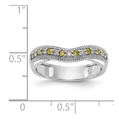 14K Weißgold Ehering mit gelben und weißen natürlichen Diamanten