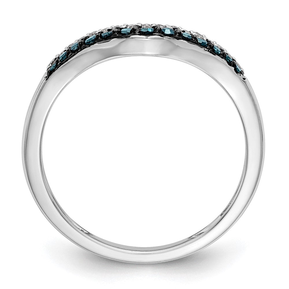 14K Weißgold Armband mit blauen und weißen natürlichen Diamanten