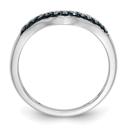 14K Weißgold Armband mit blauen und weißen natürlichen Diamanten
