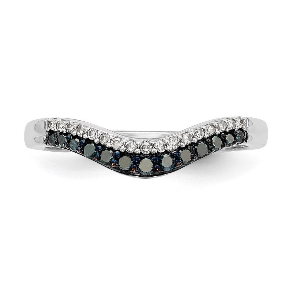 14K Weißgold Armband mit blauen und weißen natürlichen Diamanten