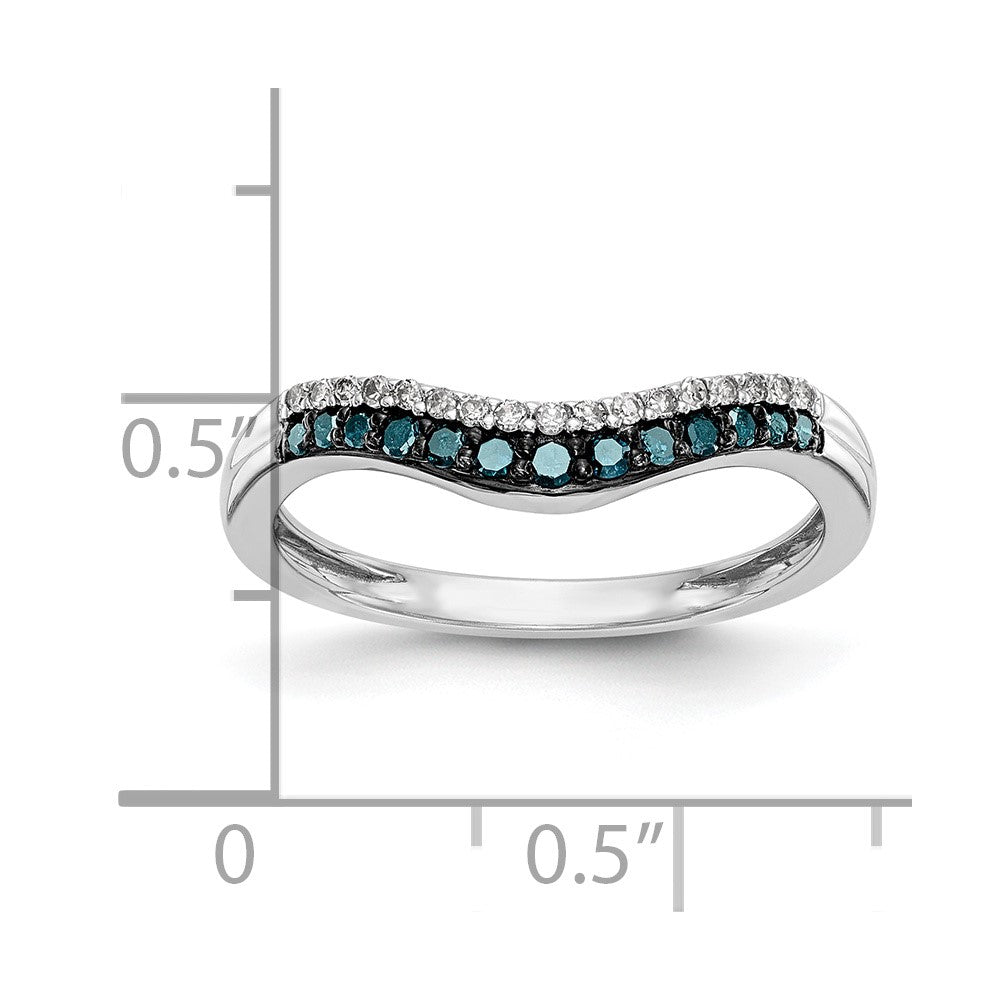 14K Weißgold Armband mit blauen und weißen natürlichen Diamanten