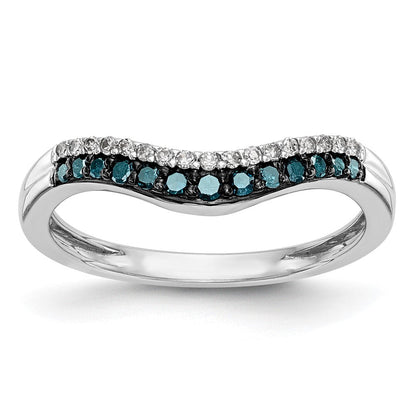 14K Weißgold Armband mit blauen und weißen natürlichen Diamanten