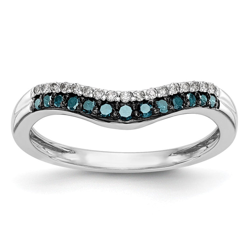 14K Weißgold Armband mit blauen und weißen natürlichen Diamanten