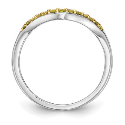 14K Weißgold Ehering mit gelben und weißen natürlichen Diamanten