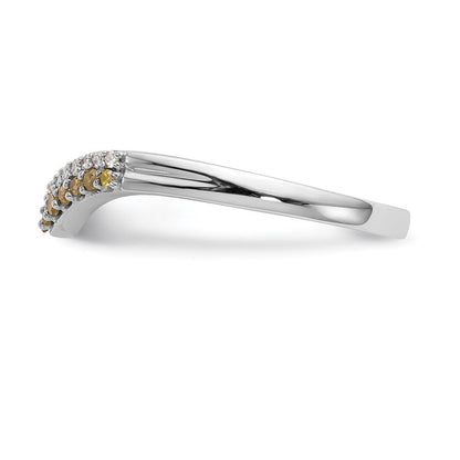 14K Weißgold Ehering mit gelben und weißen natürlichen Diamanten
