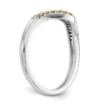 14K Weißgold Ehering mit gelben und weißen natürlichen Diamanten
