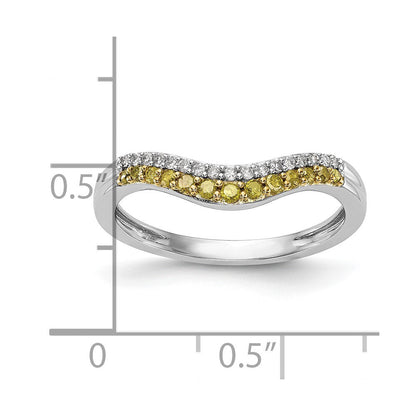 14K Weißgold Ehering mit gelben und weißen natürlichen Diamanten