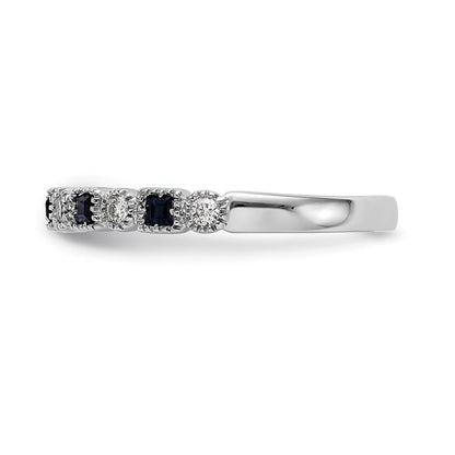 10K Weißgold 10K Diamant mit Saphir Ring